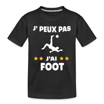 Je peux pas j'ai foot cadeau footballeur - T-shirt bio Premium Enfant - noir - Devant
