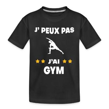 Je peux pas j'ai gym cadeau gymnaste - T-shirt bio Premium Enfant - noir - Devant