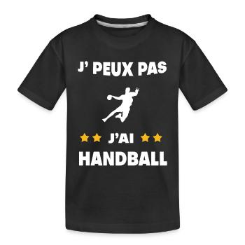 Je peux pas j'ai handball cadeau handballeur - T-shirt bio Premium Enfant - noir - Devant