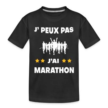 Je peux pas j'ai marathon cadeau coureur - T-shirt bio Premium Enfant - noir - Devant