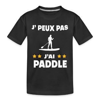 Je peux pas j'ai paddle cadeau paddleur - T-shirt bio Premium Enfant - noir - Devant