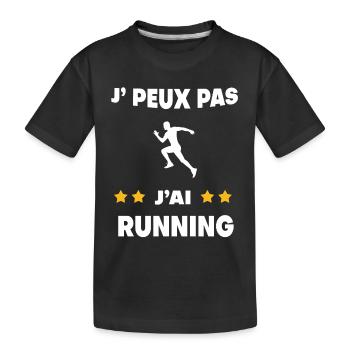 Je peux pas j'ai running cadeau coureur - T-shirt bio Premium Enfant - noir - Devant