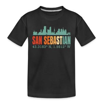 San Sebastian - Kinder Premium Bio T-Shirt - Schwarz - Vorne