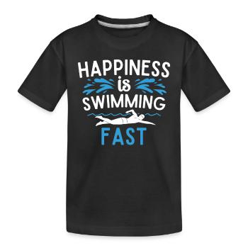 Glück Ist Schwimmen Schnell Sport Freistil Pool - Kinder Premium Bio T-Shirt - Schwarz - Vorne