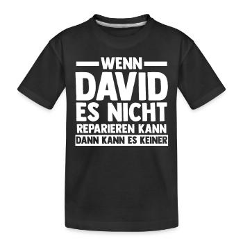 David - Kinder Premium Bio T-Shirt - Schwarz - Vorne