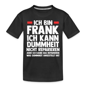Frank - Kinder Premium Bio T-Shirt - Schwarz - Vorne