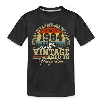 1984 Vintage Bis Zur Perfektion Gereift - Kinder Premium Bio T-Shirt - Schwarz - Vorne