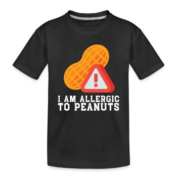 Peanut Allergy Awareness Peanut Allergic - Kinder Premium Bio T-Shirt - Schwarz - Vorne