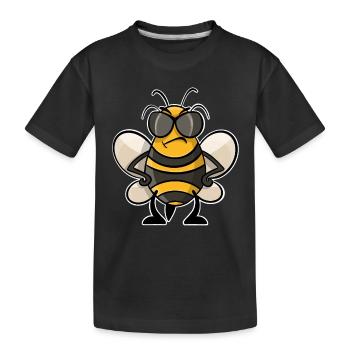 Bee - Kids' Premium Organic T-Shirt - black - Front