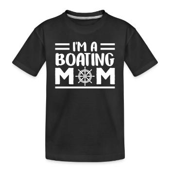Je suis une maman nautique yacht - T-shirt bio Premium Enfant - noir - Devant