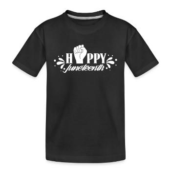 Fröhlicher Juneteenth African American Black 1865 - Kinder Premium Bio T-Shirt - Schwarz - Vorne