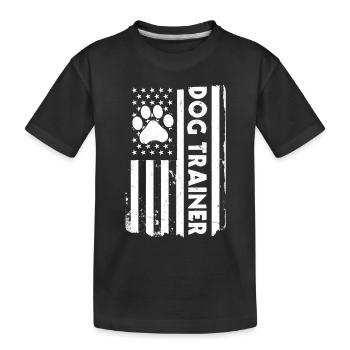 Dresseur de chiens avec drapeau des États-Unis - T-shirt bio Premium Enfant - noir - Devant