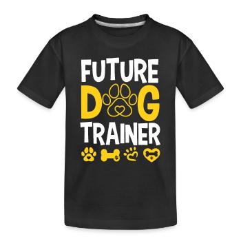 Zukünftiger Hundetrainer - Kinder Premium Bio T-Shirt - Schwarz - Vorne