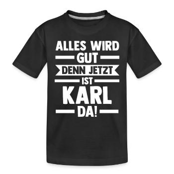 Vorname Name Karl - Kinder Premium Bio T-Shirt - Schwarz - Vorne