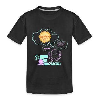 Summertime Icecream - Kids' Premium Organic T-Shirt - black - Front