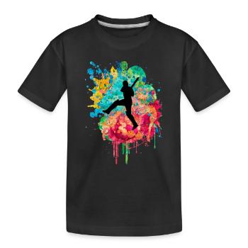 Cricketers in Popart - Kids' Premium Organic T-Shirt - black - Front