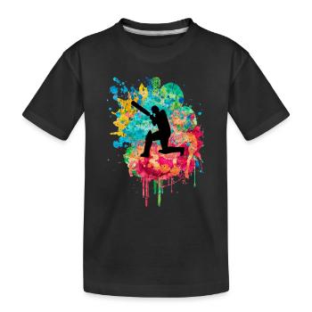 Cricketers in Popart - Kids' Premium Organic T-Shirt - black - Front