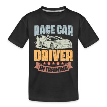 Race Car Driver In Training Retro Car Race - Kinder Premium Bio T-Shirt - Schwarz - Vorne