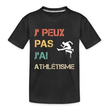 Je peux pas j'ai athlétisme vintage drôle - T-shirt bio Premium Enfant - noir - Devant