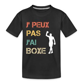 Je peux pas j'ai boxe homme vintage drôle - T-shirt bio Premium Enfant - noir - Devant