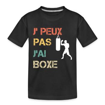 Je peux pas j'ai boxe vintage drôle - T-shirt bio Premium Enfant - noir - Devant