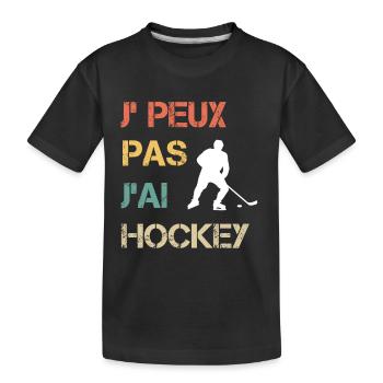 Je peux pas j'ai hockey vintage drôle - T-shirt bio Premium Enfant - noir - Devant