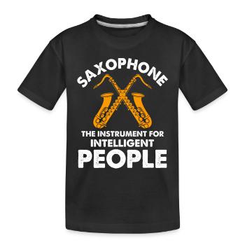 Le saxophone, l’instrument pour les personnes intelligentes - T-shirt bio Premium Enfant - noir - Devant