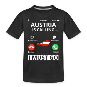 Austria Flag Austria Austrian flag AT - Kids' Premium Organic T-Shirt - black - Front