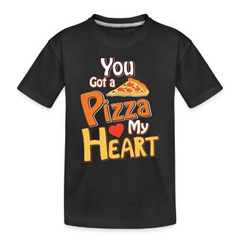 Ici vous avez la pizza - T-shirt bio Premium Enfant - noir - Devant