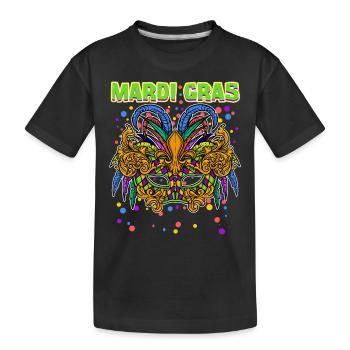 Perlen Und Bling Carnival Mardi Gras Party Maske - Kinder Premium Bio T-Shirt - Schwarz - Vorne