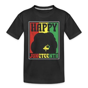 Fröhlicher Juneteenth African American 1865 Black - Kinder Premium Bio T-Shirt - Schwarz - Vorne