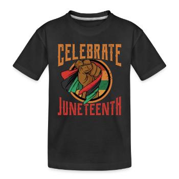 Feiert Den Juneteenth African American Black 1865 - Kinder Premium Bio T-Shirt - Schwarz - Vorne