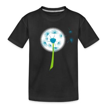 Beautiful White Dandelion Flowers Dandelion - Kids' Premium Organic T-Shirt - black - Front