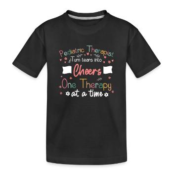 Un pédothérapeute encourage l’ergothérapeute - T-shirt bio Premium Enfant - noir - Devant