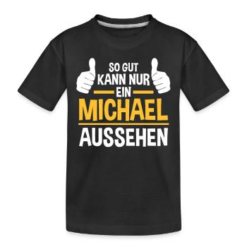 Michael - Kinder Premium Bio T-Shirt - Schwarz - Vorne