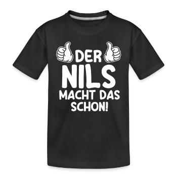 Nils - Kinder Premium Bio T-Shirt - Schwarz - Vorne