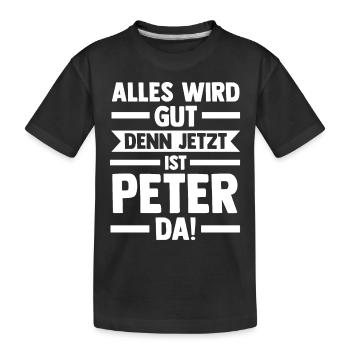 Peter - Kinder Premium Bio T-Shirt - Schwarz - Vorne