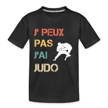 Je peux pas j'ai judo vintage drôle - T-shirt bio Premium Enfant - noir - Devant