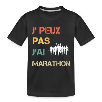 Je peux pas j'ai marathon vintage drôle - T-shirt bio Premium Enfant - noir - Devant