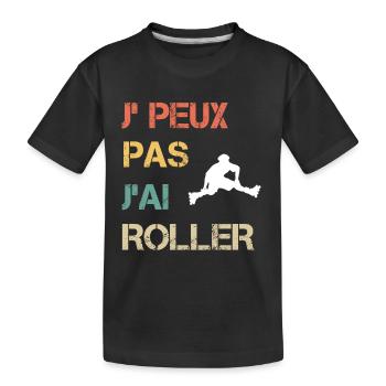 Je peux pas j'ai roller vintage drôle - T-shirt bio Premium Enfant - noir - Devant