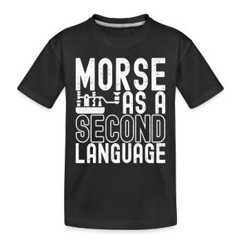 Ham Radio Ham Funker - Kinder Premium Bio T-Shirt - Schwarz - Vorne