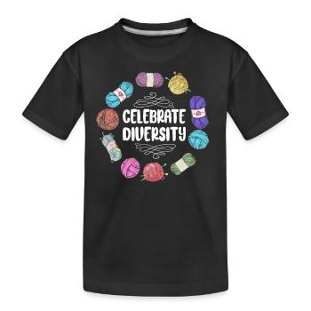 Knitting Knitter Celebrate - Kids' Premium Organic T-Shirt - black - Front