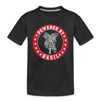 Powered by basil - Kids' Premium Organic T-Shirt - black - Front