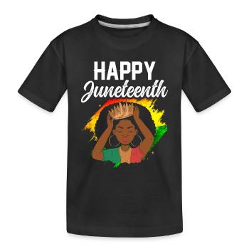 Fröhlicher Juneteenth African American Black 1865 - Kinder Premium Bio T-Shirt - Schwarz - Vorne