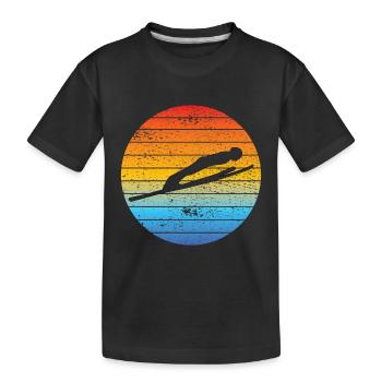 Ski jumpers Ski flying Winter sports Ski jumping Ski - Kids' Premium Organic T-Shirt - black - Front