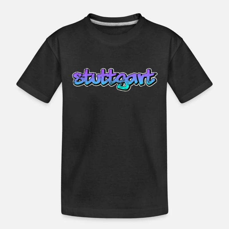 Stuttgart - Kinder Premium Bio T-Shirt - Schwarz