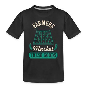 farmer frisches essen - Kinder Premium Bio T-Shirt - Schwarz - Vorne