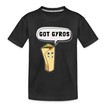 Got Gyros - Kids' Premium Organic T-Shirt - black - Front