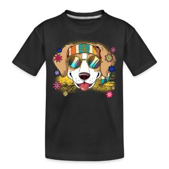 60s 70s Costume Groovy Hippie - Kids' Premium Organic T-Shirt - black - Front