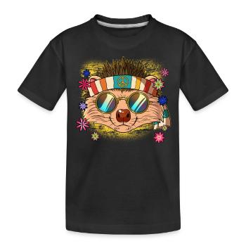 60s 70s Costume Groovy Hippie - Kids' Premium Organic T-Shirt - black - Front